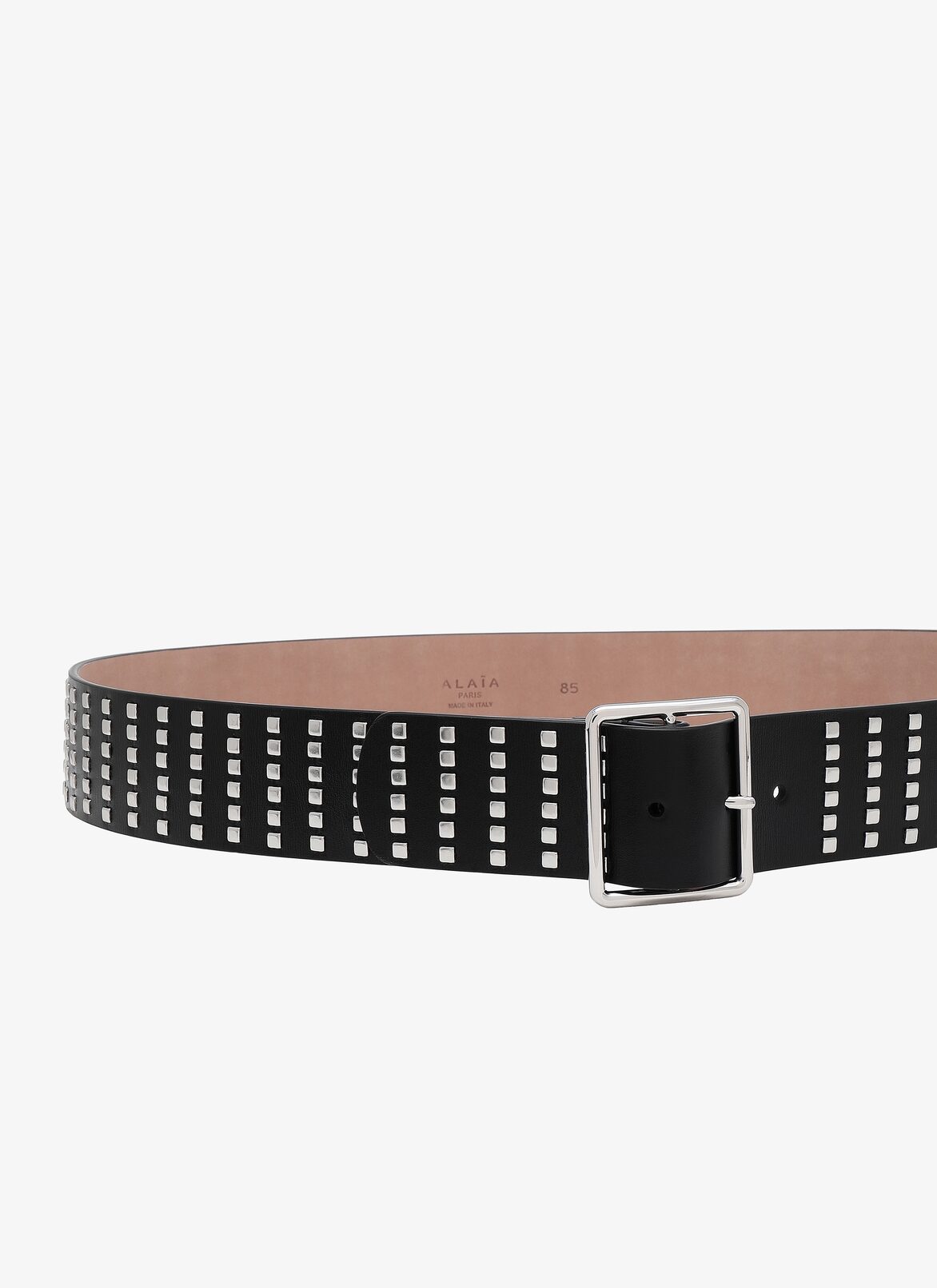 BELT CUIR LUX+RIVET BLACK ALAÏA BLACK  BELT CUIR LUX+RIVET BLACK
